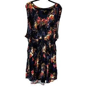 Torrid Women’s Blue‎ Floral Sleeveless Dress Pockets 6X